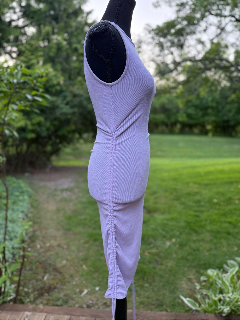 Sleeveless Ruched Bodycon Dress in Lavender size S Honey Bum Dress pre-owned . - Picture 6 of 16